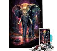 Jigsaw Puzzles for Adults1000 Piece Majestic Elephant Brain Teaser Game Toy Intellectual Game Birthday Gifts Difficult Hard (Size 38x26cm)
