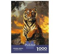 Jigsaw Puzzles for Adults1000 Piece Majestic Tiger at Sunset Jigsaw Puzzle Relax Games Difficult Challenge Stress Reduction Gifts 38x26cm/1000pcs