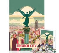 Jigsaw Puzzles for Adults1000 Piece Mexico City Cozy Family Gathering Enjoyment Unique Christmas Celebration Present (38x52cm)