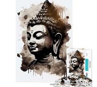 Jigsaw Puzzles for Adults1000 Piece Mindful Buddha Ink Wash Jigsaw 1000 Piece Toy Wall Decor Tough Challenge Unique Challenge Game (38x26cm)