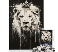 Jigsaw Puzzles for Adults1000 Piece Monarch of Shadows Lion Cozy Family Gathering Enjoyment Unique Christmas Celebration Present (38x26cm)