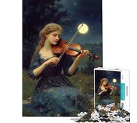 Jigsaw Puzzles for Adults1000 Piece Moonlight Violinist Challenging To Complete Difficult Hard Hands-on Game Suitable for People Aged 14 And Above (50X75CM)