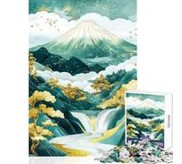 Jigsaw Puzzles for Adults1000 Piece Mount Fuji Gilded Cyan Dreams Art Practical Game Pattern Assembly Anti-Stress Toys Interesting Stress Reduction (50X75CM)