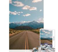 Jigsaw Puzzles for Adults1000 Piece Mountain Road DIY Toys Great Gift Relax Games with Matching Poster And Trivia Sheet Size 38x52cm
