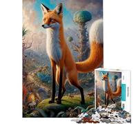 Jigsaw Puzzles for Adults1000 Piece Mystical Fox Encounters Educational Challenge For Family Fun Fun Games for And 14 Years And over (38X52CM)