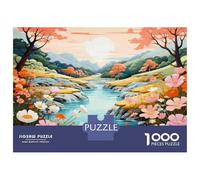 Jigsaw Puzzles for Adults1000 Piece Nature's Serenity River Landscape Adult Jigsaw Puzzle Brain Teaser Game For Family Fun Stress Reduction Gifts 52x38cm/1000pcs