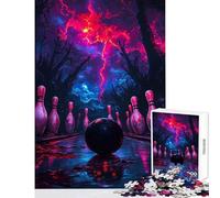 Jigsaw Puzzles for Adults1000 Piece Neon Bowling Storm Educational Game Tough Challenge Toy Wall Decor Fun Activities at Home (75X50CM)