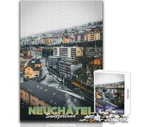 Jigsaw Puzzles for Adults1000 Piece Neuchâtel Switzerland Brainteaser Family Games A Work of Art Secret Santa Gifts Size 38x52cm