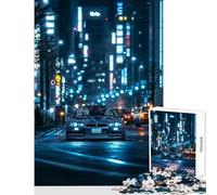 Jigsaw Puzzles for Adults1000 Piece Nissan Skyline R in Tokyo Night Puzzle For Teenagers Difficult Challenge Educational Challenge Great Gifts for Gaming (38x52cm)