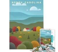 Jigsaw Puzzles for Adults1000 Piece North Carolina Brain Teaser Game Toy Intellectual Game Birthday Gifts Difficult Hard (Size 38x52cm)