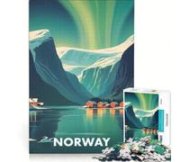 Jigsaw Puzzles for Adults1000 Piece Norway Travel Poster, Educational Game, Challenging To Complete, Challenging Game Gifts 38x26cm