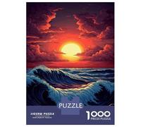 Jigsaw Puzzles for Adults1000 Piece Ocean Sunset Waves Art Print Jigsaw for Adults Hands-on Game Wall Decoration for Birthday, Chrismas 70x50cm/1000pcs