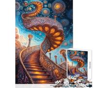 Jigsaw Puzzles for Adults1000 Piece Ornate Stairway to The Sky Educational Game Tough Challenge Toy Wall Decor Fun Activities at Home (75X50CM)