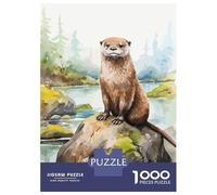 Jigsaw Puzzles for Adults1000 Piece Otter Watercolor Art Adult Jigsaw Puzzle Brain Teaser Game For Family Fun Stress Reduction Gifts 52x38cm/1000pcs