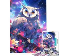 Jigsaw Puzzles for Adults1000 Piece Owl Among Flowers at Night Educational Challenge For Family Fun Toy Wall Decor Suitable for People Aged 14 And Above (50x75cm)