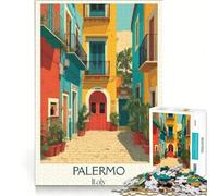 Jigsaw Puzzles for Adults1000 Piece Palermo Sicily Poster, Educational Game, Challenging To Complete, Challenging Game Gifts 38x26cm