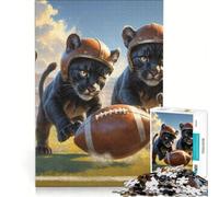 Jigsaw Puzzles for Adults1000 Piece Panther Kittens Old School Football, Educational Game, Difficult Hard, Unique Birthday And Xmas Gifts 38x26cm