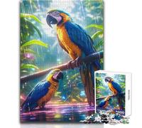 Jigsaw Puzzles for Adults1000 Piece Parrots in The Rain Enjoyable Quiet Leisure Activity Premium Accurate Edge Craft Toy Size 50x75cm