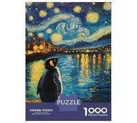 Jigsaw Puzzles for Adults1000 Piece Penguin Starry Night-23 Adult Jigsaw Puzzle Hands-on Game Presents for Women for Birthday, Chrismas 70x50cm/1000pcs