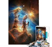 Jigsaw Puzzles for Adults1000 Piece Pillars of Creation Space Nebula Educational Challenge For Family Fun Toy Wall Decor Suitable for People Aged 14 And Above (50x75cm)