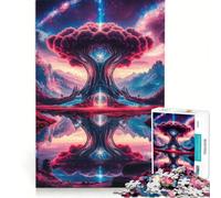 Jigsaw Puzzles for Adults1000 Piece Pink Tree of Life, Relaxing Games, Decompressing Intellectual, Birthday Present,Travel Gifts, 38x26cm