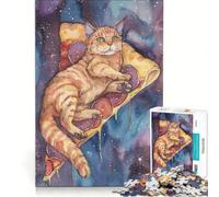 Jigsaw Puzzles for Adults1000 Piece Pizza Cat in Space Galaxy, Educational Game, Difficult Hard, Unique Birthday And Xmas Gifts 38x52cm