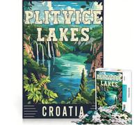 Jigsaw Puzzles for Adults1000 Piece Plitvice Lakes in Croatia, Educational Game, Challenging To Complete, Challenging Game Gifts 50x75cm