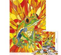 Jigsaw Puzzles for Adults1000 Piece Pop Art Frog Cubism Style Jigsaw 1000 Pieces Relaxing Games Secret Santa Gifts Tough Challenge (38x26cm)