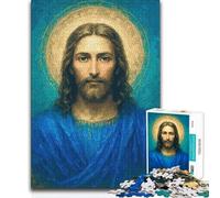 Jigsaw Puzzles for Adults1000 Piece Portrait of Jesus Christ with Halo Unique Challenge Game Learning Educational Toy Wall Decor 50x75cm(1000pcs)