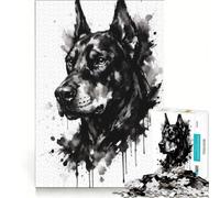 Jigsaw Puzzles for Adults1000 Piece Poster Doberman Pinscher, Hands-on Game, Precision Cutting, Birthday And Unique Gifts 38x52cm