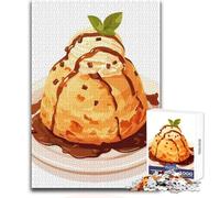 Jigsaw Puzzles for Adults1000 Piece Profiterole with Ice Cream And Chocolate Toy Intellectual Game Difficult Challenge Gifts Ideas Size 38x52cm