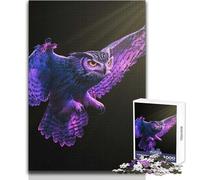 Jigsaw Puzzles for Adults1000 Piece Purple Owl in Flight Enjoyable Quiet Leisure Activity Premium Accurate Edge Craft Toy Size 38x52cm
