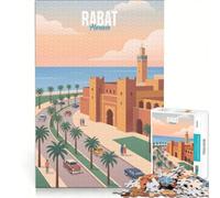Jigsaw Puzzles for Adults1000 Piece Rabat Morocco, Toy Wall Decor, Staycation Kill Time, Beautiful Design Game 50x75cm