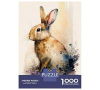 Jigsaw Puzzles for Adults1000 Piece Rabbit Watercolor Design Jigsaw Puzzle Relax Games Difficult Challenge Stress Reduction Gifts 38x26cm/1000pcs