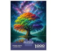 Jigsaw Puzzles for Adults1000 Piece Rainbow Tree Under Galaxy Reflection Adult Jigsaw Puzzle Brain Teaser Game For Family Fun Stress Reduction Gifts 38x26cm/1000pcs
