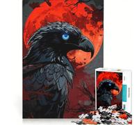 Jigsaw Puzzles for Adults1000 Piece Raven Red Moon Hands-on Game Precision Cutting Birthday And Unique Gifts 50x75cm
