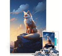 Jigsaw Puzzles for Adults1000 Piece Red Fox in Forest Hands-on Game Precision Cutting Birthday And Unique Gifts 38x52cm