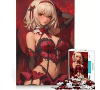 Jigsaw Puzzles for Adults1000 Piece Red-Haired Anime Girl with Wings Hands-on Game Precision Cutting Birthday And Unique Gifts 50x75cm