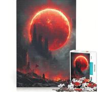 Jigsaw Puzzles for Adults1000 Piece Red Moon Apocalypse Hands-on Game Precision Cutting Birthday And Unique Gifts 38x52cm