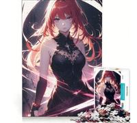 Jigsaw Puzzles for Adults1000 Piece Redhaired Anime Girl Relaxing Games Decompressing Intellectual Birthday Present Travel Gifts 38x26cm