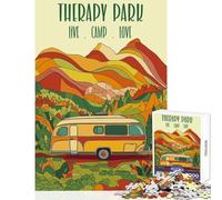 Jigsaw Puzzles for Adults1000 Piece Retro Camping Therapy Park Art Jigsaw 1000 Pieces Relaxing Games Secret Santa Gifts Tough Challenge (38x52cm)