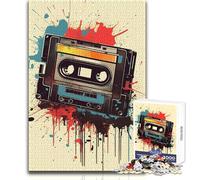 Jigsaw Puzzles for Adults1000 Piece Retro Cassette Tape Music Enjoyable Quiet Leisure Activity Premium Accurate Edge Craft Toy Size 38x26cm
