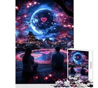 Jigsaw Puzzles for Adults1000 Piece Romantic Night Under The Moon Practical Game Pattern Assembly Anti-Stress Toys Interesting Stress Reduction (38X26CM)