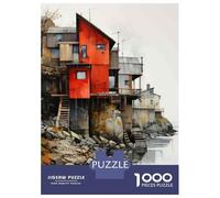 Jigsaw Puzzles for Adults1000 Piece Rustic Coastal Cabin Jigsaw for Adults Anti-Stress Toys A Work of Art for Birthday, Chrismas 38x26cm/1000pcs