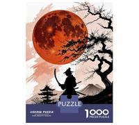 Jigsaw Puzzles for Adults1000 Piece Samurai Moon Poster Jigsaw for Adults Anti-Stress Toys A Work of Art for Birthday, Chrismas 52x38cm/1000pcs
