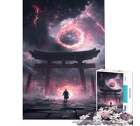 Jigsaw Puzzles for Adults1000 Piece Samurai Under Crimson Sky Challenging To Complete Difficult Hard Handson Game Suitable for People Aged 14 And Above (38X26cm)