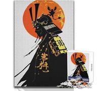 Jigsaw Puzzles for Adults1000 Piece Samurai Warrior Silhouette with Rising Sun Enjoyable Quiet Leisure Activity Premium Accurate Edge Craft Toy Size 50x75cm