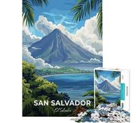Jigsaw Puzzles for Adults1000 Piece San Salvador, El Salvador Travel Poster Educational Challenge For Family Fun Family Game for 14+ Puzzle Game Offered (50X75cm)