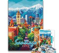 Jigsaw Puzzles for Adults1000 Piece Santiago, Chile Cityscape Unique Challenge Game Learning Educational Toy Wall Decor 38x26cm(1000pcs)