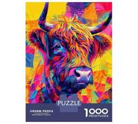 Jigsaw Puzzles for Adults1000 Piece Scottish Highland Cow Poster, Picture, Metal Print, Paint by Craig Doogan Adult Jigsaw Puzzle Hands-on Game Presents for Women for Birthday, Chrismas 38x26cm/1000pc